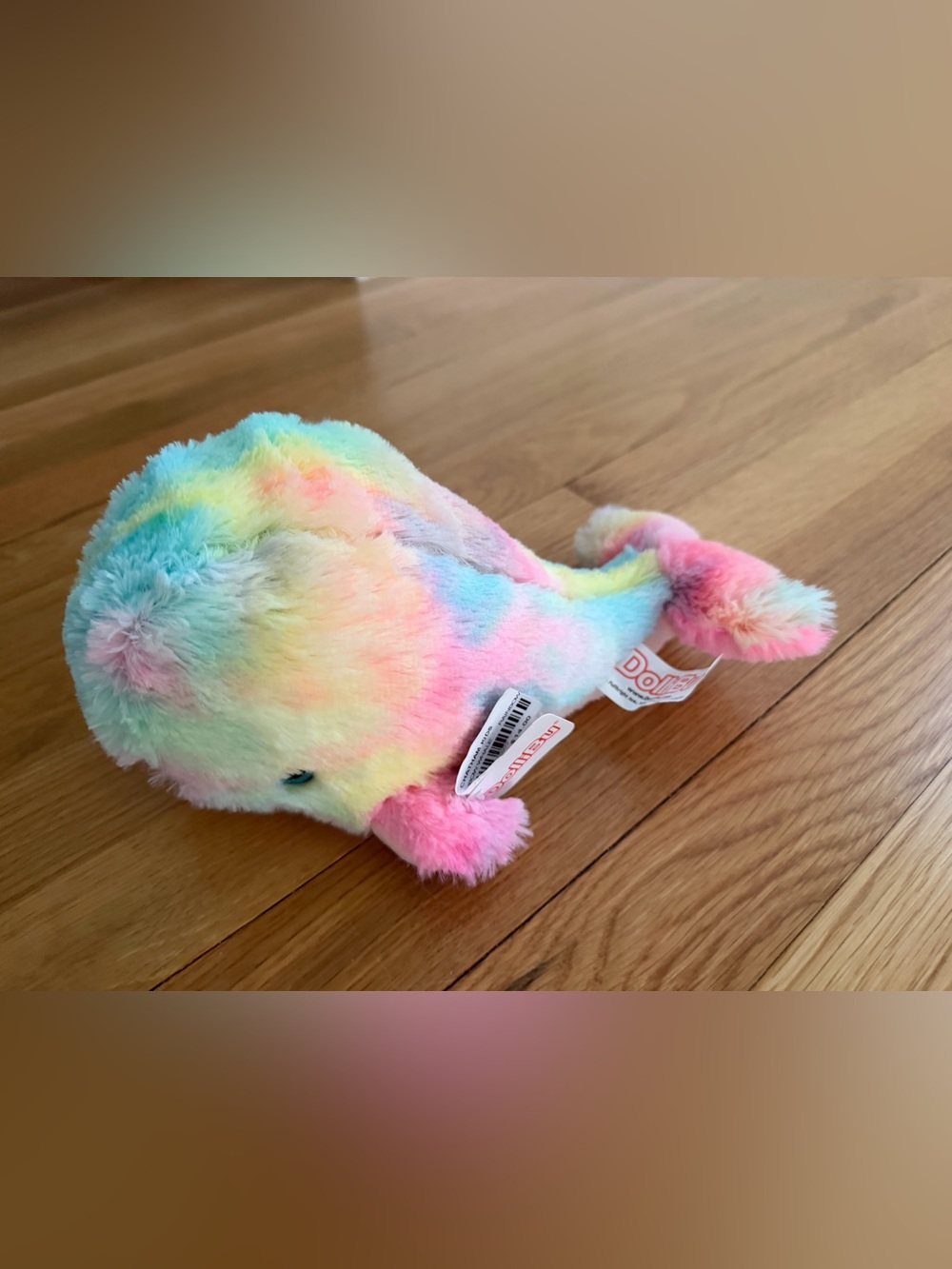 DolliBu Super Soft Stuffed Animal Rainbow Whale Plush – 9 Inches
